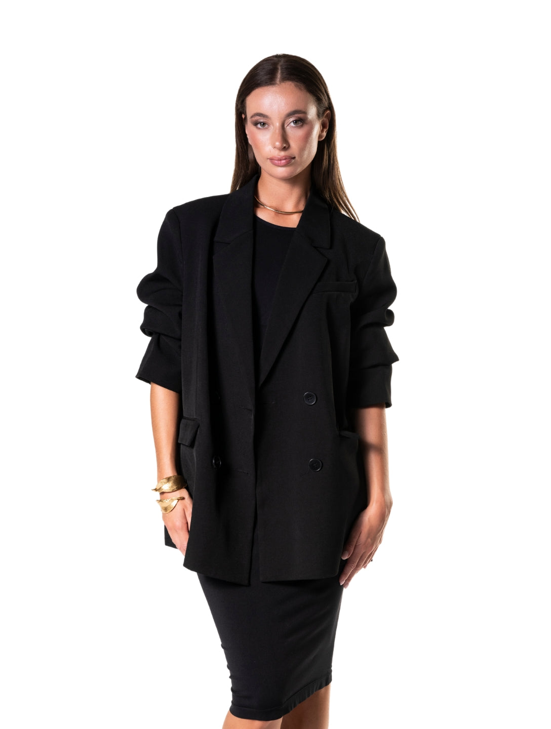Vestido longo modelador sem mangas