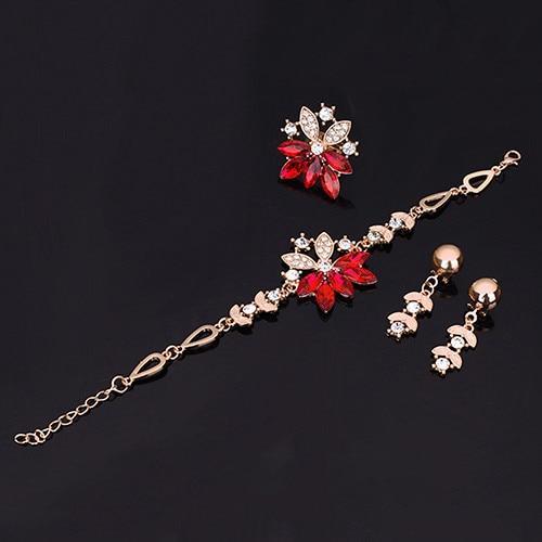 Conjunto de Colar Anel Brinco e Pulseira Crystal Clear