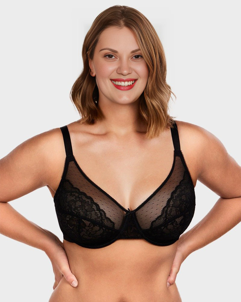 Sutiã Minimizador de Renda Elegance™ — Preto