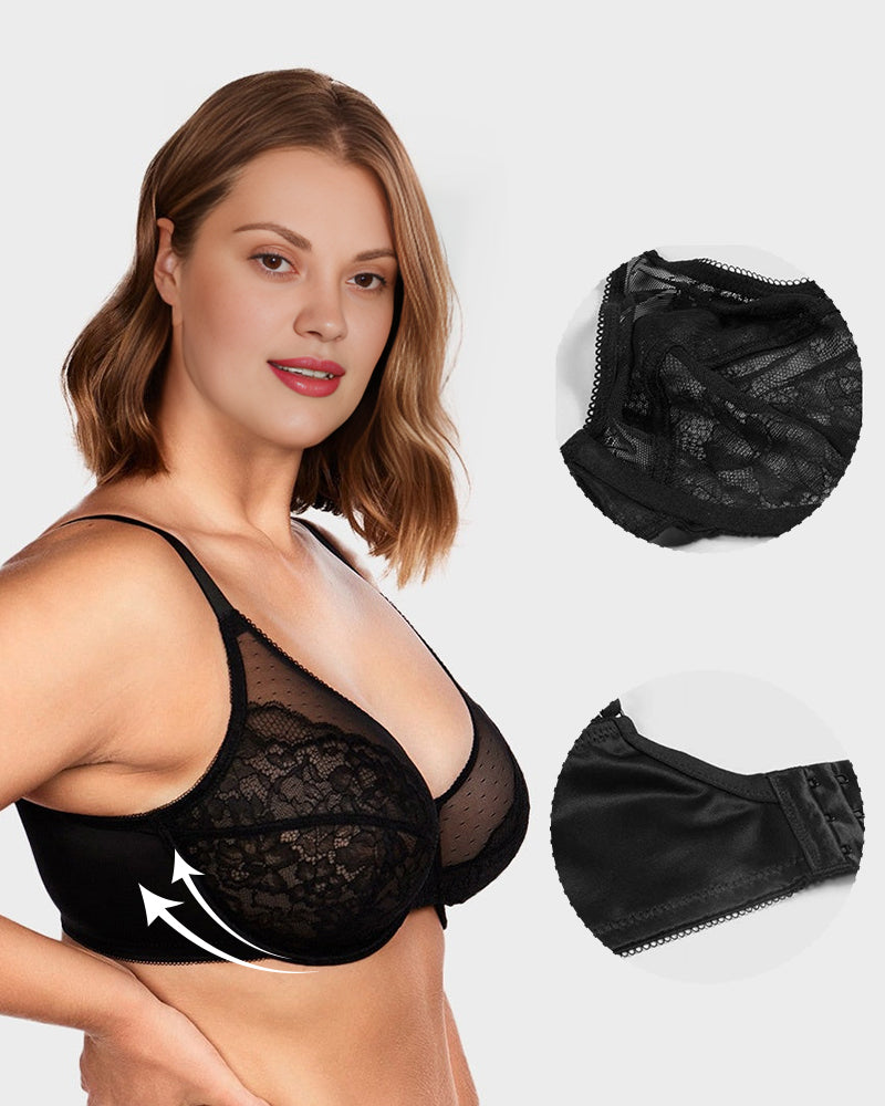 Sutiã Minimizador de Renda Elegance™ — Preto