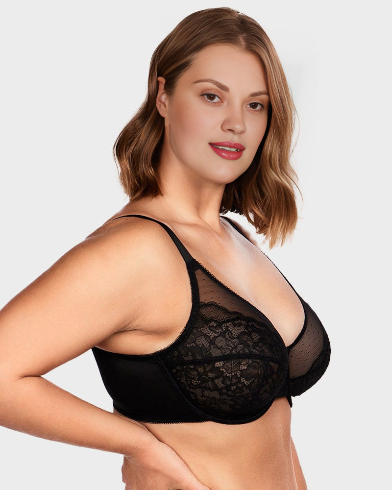 Sutiã Minimizador de Renda Elegance™ — Preto