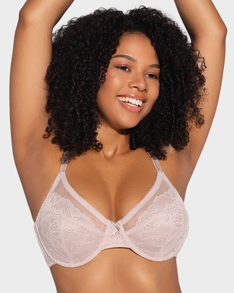 Sutiã Minimizador de Renda Elegance™ — Rosa-claro