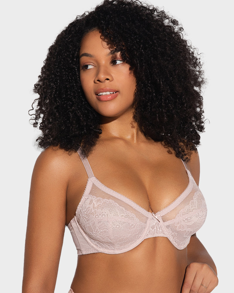 Sutiã Minimizador de Renda Elegance™ — Rosa-claro