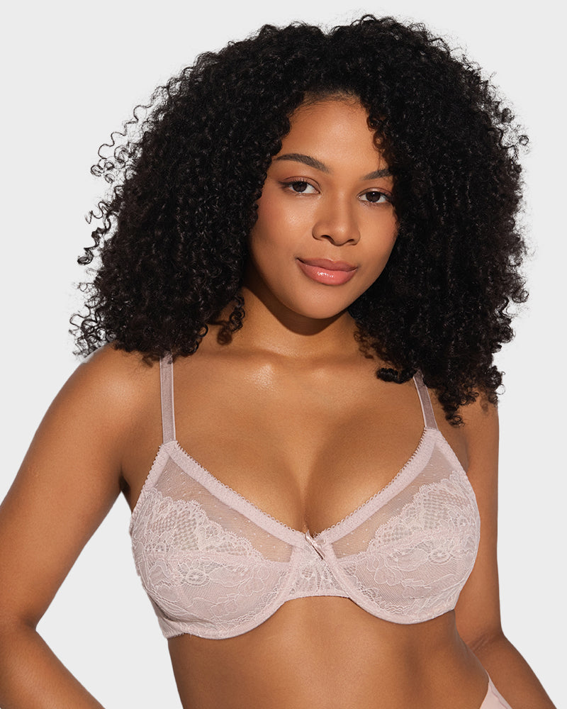 Sutiã Minimizador de Renda Elegance™ — Rosa-claro
