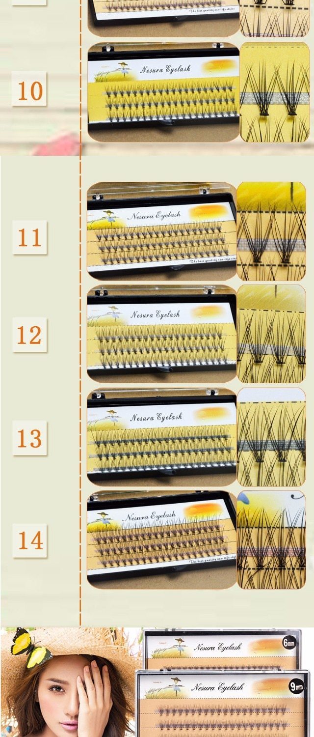 Kit Com 60 Cílios Postiços Natural